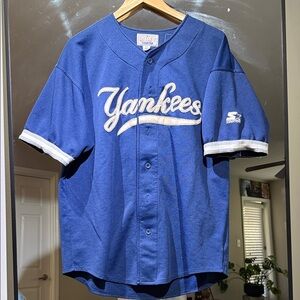 Vintage RARE Derek Jeter New York Yankees Blue Baseball Jersey 90s light wear